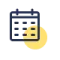 a calendar icon on a white background