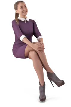 a woman in a purple dress is sitting on the floor
