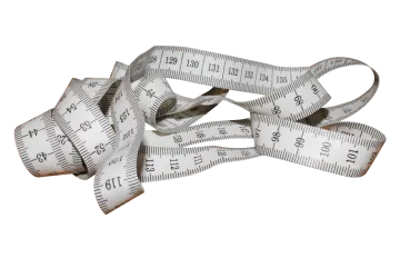a measuring tape on a white background