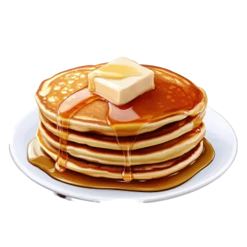 a stack of pancakes on a white plate