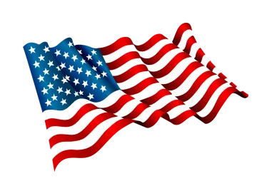 an american flag waving in the wind