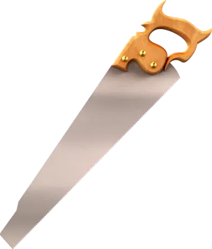 a wooden saw on a white background