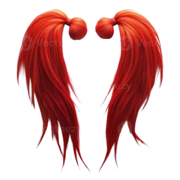 a pair of red hair on white background