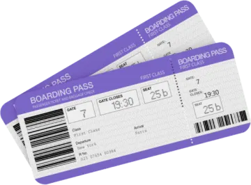 a pair of boarding tickets