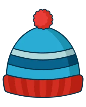 a blue and red beanie hat