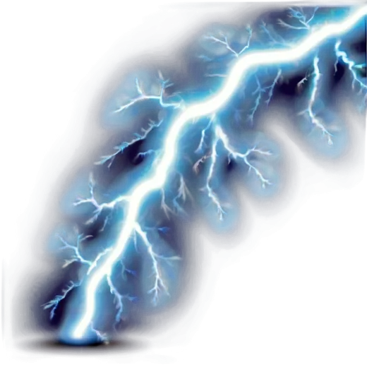 a blue lightning bolt on a white background