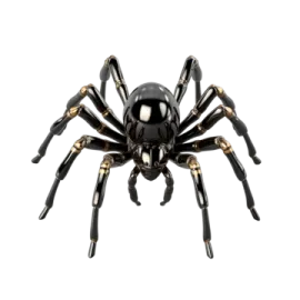 a black widow spider on white background
