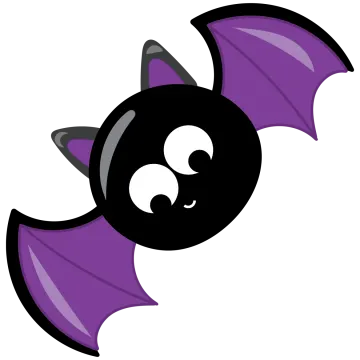 a bat with purple and black wings