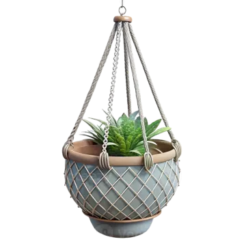 hanging planter with rope