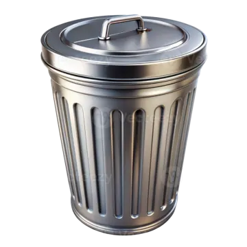a trash can on a white background