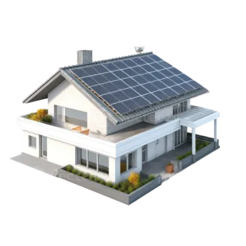 a house with solar panels on the roof