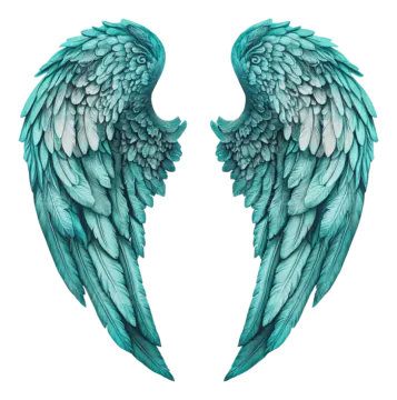 two blue wings on a white background