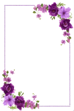 a purple flower border on a white background
