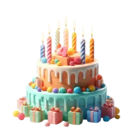 an image of a birthday cake with candles