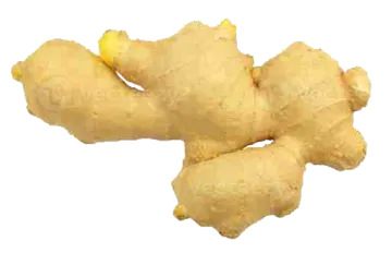 a pile of ginger root on white background