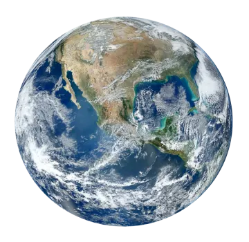 the earth with a white background