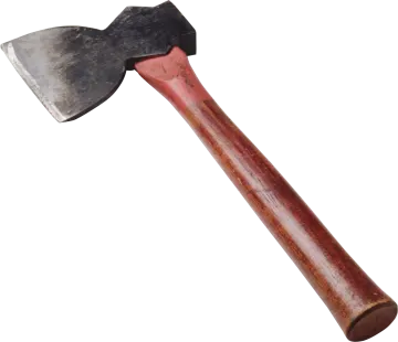 an old axe with a wooden handle