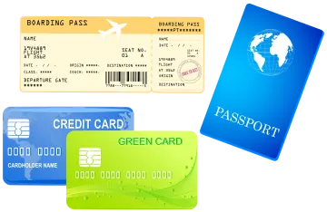 three different credit cards