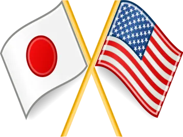 two american and japanese flags
