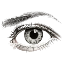 a drawing of a woman's eye