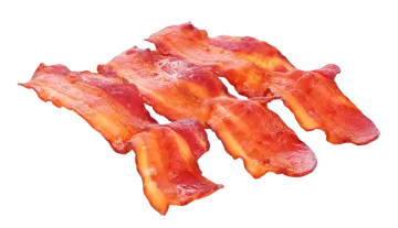 bacon on a white background