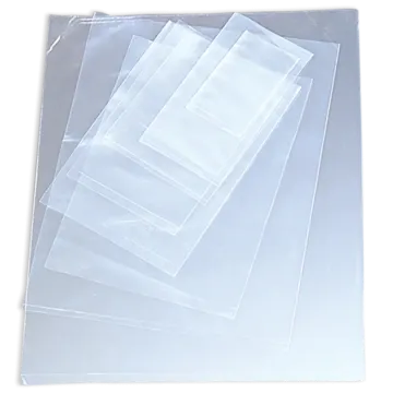 a clear plastic bag on a white background