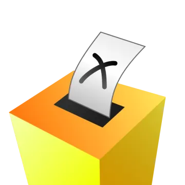 a ballot box with a voting paper in it