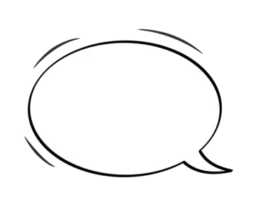 a black and white drawing of a speech bubble