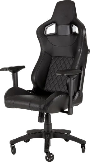 a black office chair on a white background