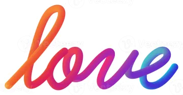the word love in rainbow colors on a white background