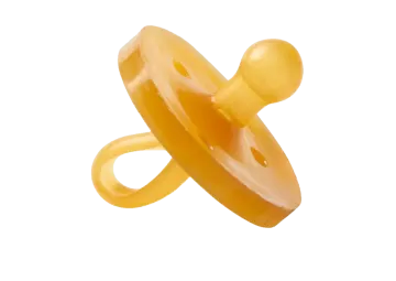 a pair of yellow plastic ear plugs