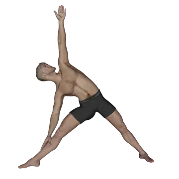 a man in a yoga pose on a white background