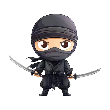 a cartoon ninja with a sword in his hand