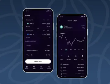 a pair of two smartphones with the app on them