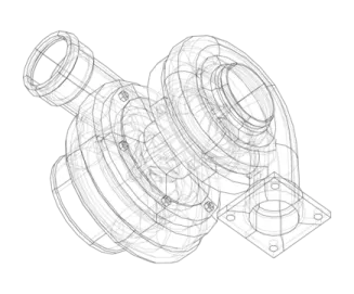 a drawing of a camera lens