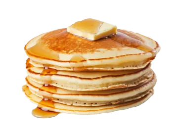 a stack of pancakes with butter and syrup