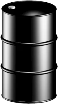 a black barrel on a white background