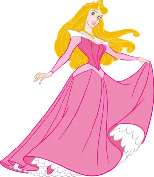 a princess in a pink dress with long blonde hair