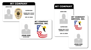 a set of four business cards with the words my company on them