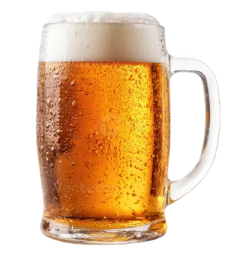 a glass of beer on a white background