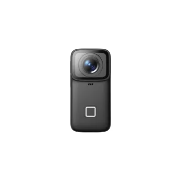 a black camera on a white background