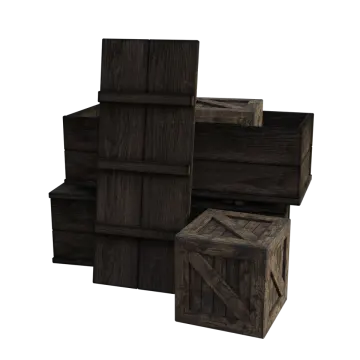a stack of wooden crates sitting on top of each other boxes