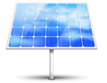 a solar panel with blue sky in the background