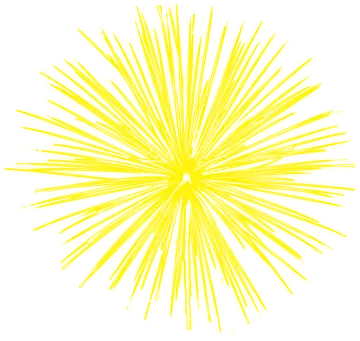 a burst of yellow color on a white background