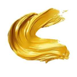 the letter c is painted with gold paint