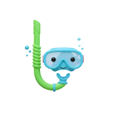 a cartoon character with a diving mask and goggles