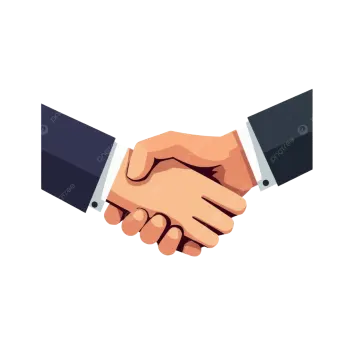 two hands shaking over a white background