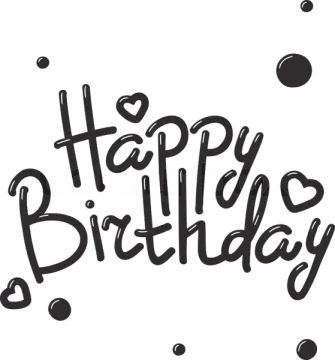 a black and white birthday card with the words happy birthday
