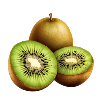 a cut in half of a kiwia fruit