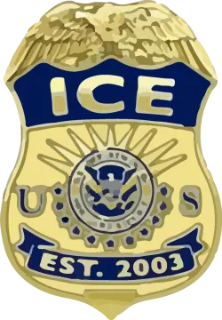 a police badge with the word ice on it